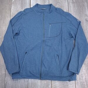 Tasc Performance Full Zip Jacket Mens XL Blue Organic Cotton Bamboo Blend